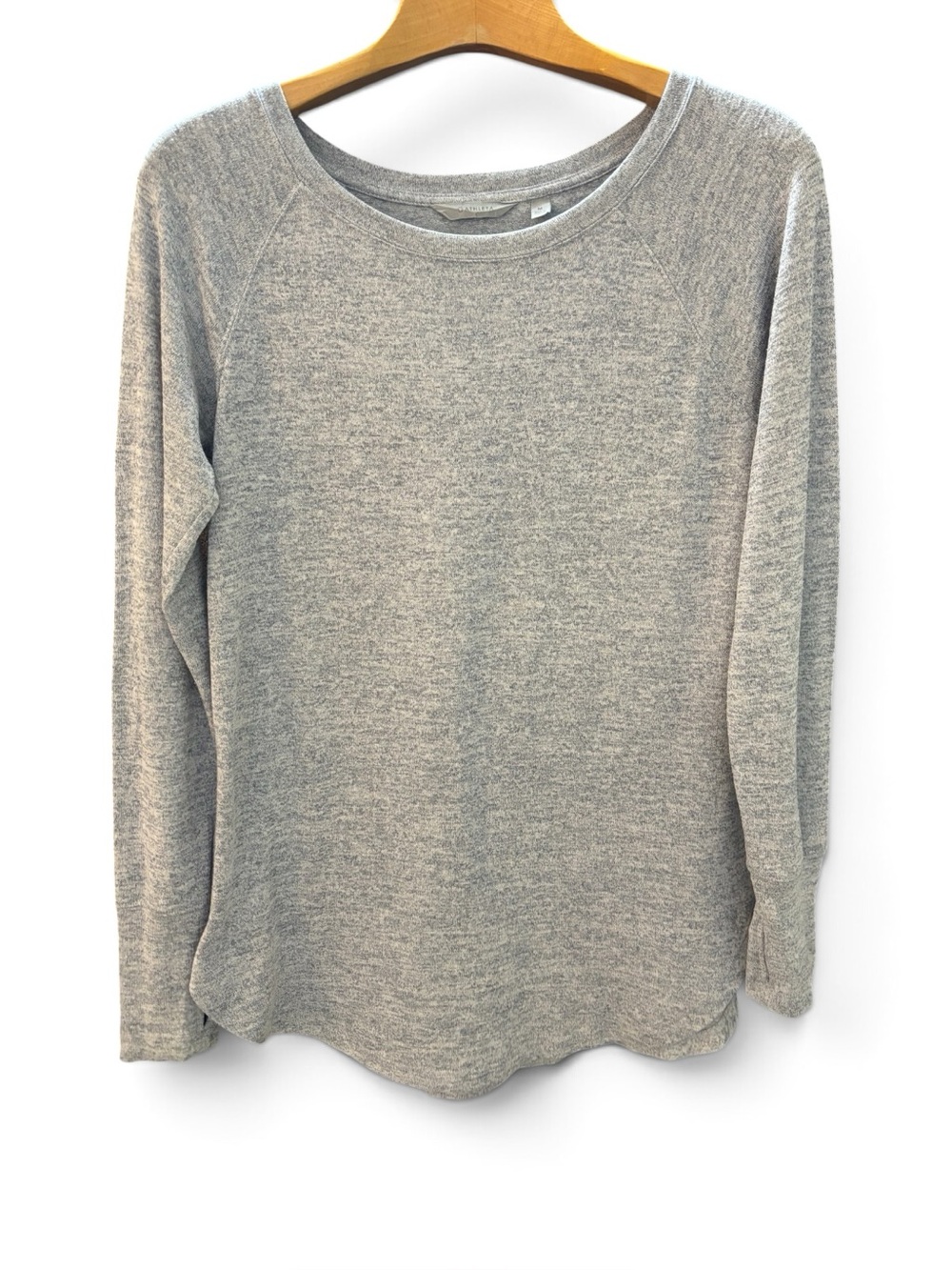 Athleta Soft Modal Blend Heather Gray Scoop Neck Long-Sleeve Pullover Size M